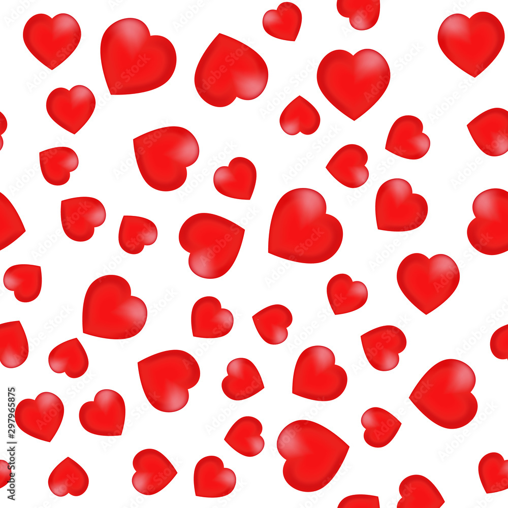 Background with hearts. Red mesh hearts. Vector illustration