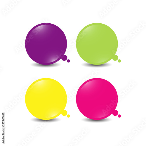 set of colorfull dialog balloons bubble think logo design vector icon