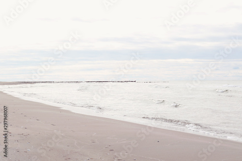 Fototapeta Naklejka Na Ścianę i Meble -  clean empty Baltic sea beach