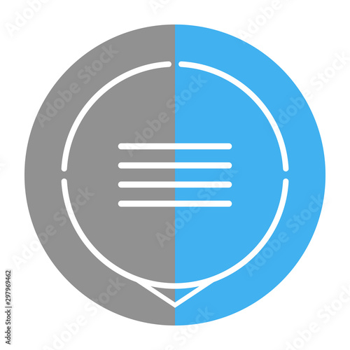 Conceptual message icon. Text messenger button. Vector.