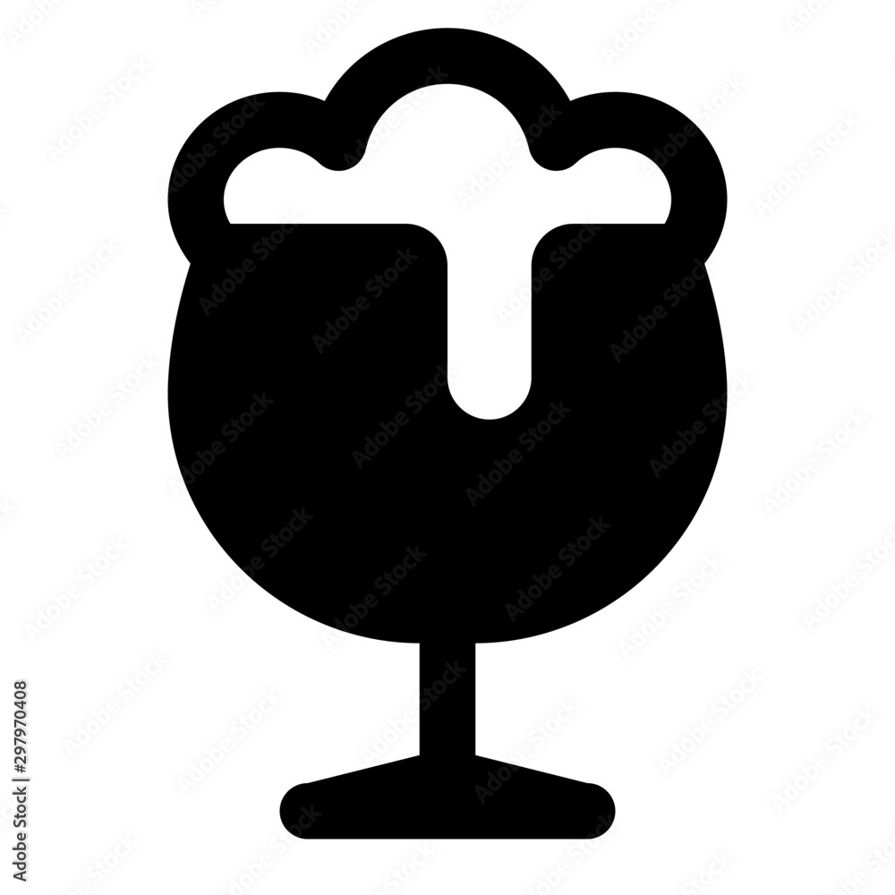 Glass Beer Glyph Icon Vector Glass Beer Glyph Icon Vector