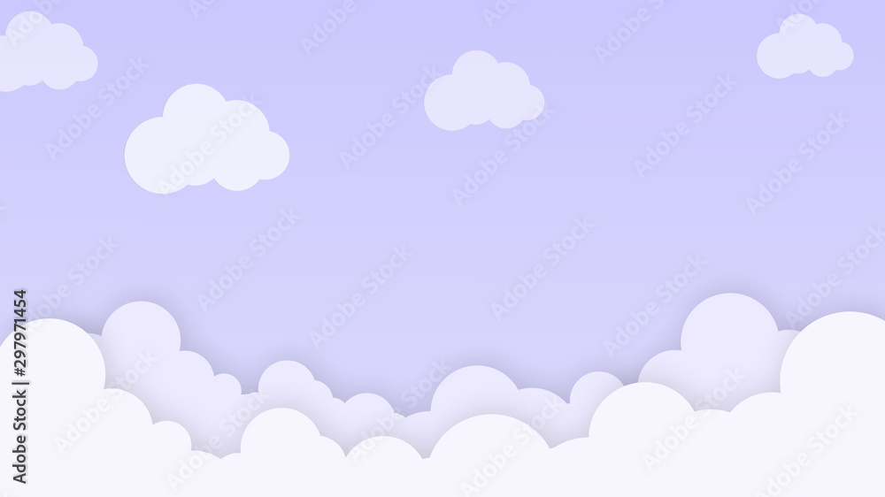 Clouds cartoon on blue sky, background. Concept for children and kindergartens or presentation Clouds cartoon on blue sky, background. Concept for children and kindergartens or presentation