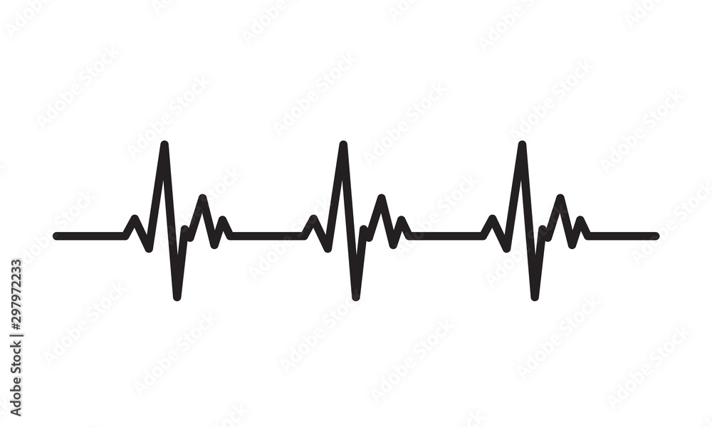 Fototapeta Heartbeat line icon. Pulse trace symbol. EKG and cardio concept for healthy and medical illustration.