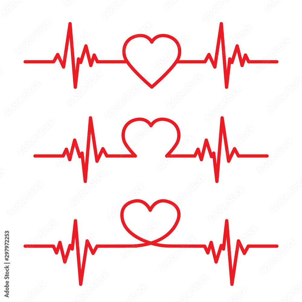 Ice Hockey Heartbeat Illustration Vector Download