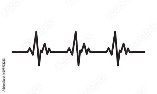 Heartbeat line icon. Pulse trace symbol. EKG and cardio concept for healthy and medical illustration.