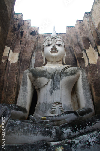 big buddha wat si chum  old town sukhothai  world heritage  tourist attraction  thailand