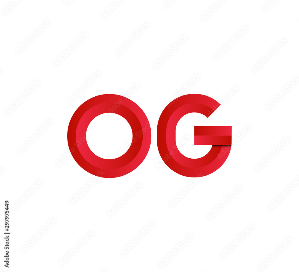 Initial two letter red 3D logo vector OG Initial two letter red 3D logo vector OG