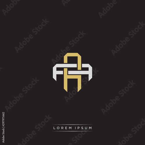 AA Initial letter overlapping interlock logo monogram line art style