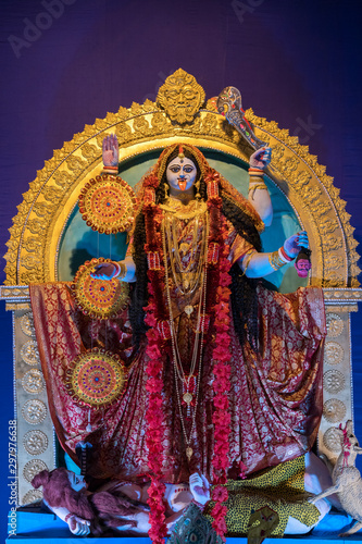 Image of Hindu Goddess Maa Kali clay sculpture 