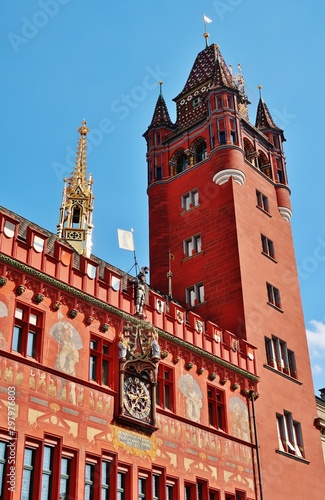 Rathausturm, Basel, Schaufassade, Detail