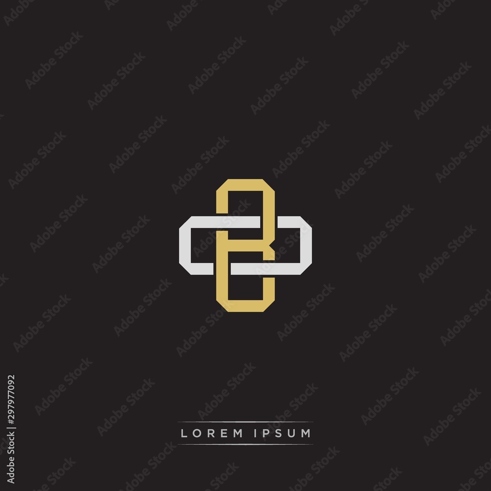 BO Initial letter overlapping interlock logo monogram line art style BO Initial letter overlapping interlock logo monogram line art style