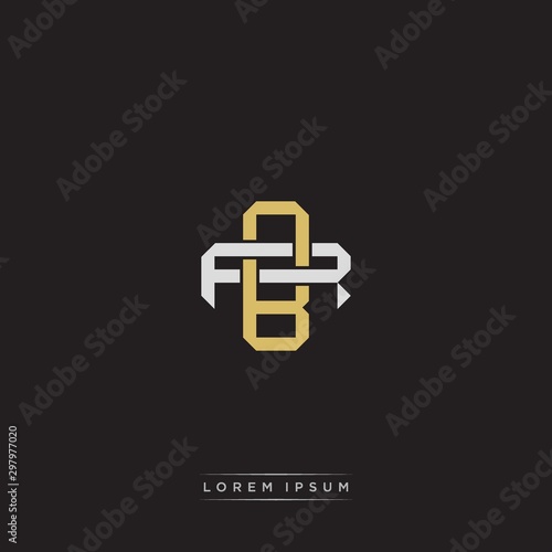 BR Initial letter overlapping interlock logo monogram line art style