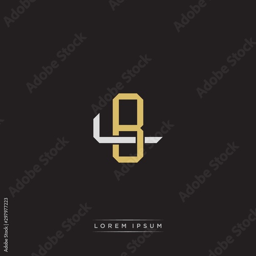 BL Initial letter overlapping interlock logo monogram line art style