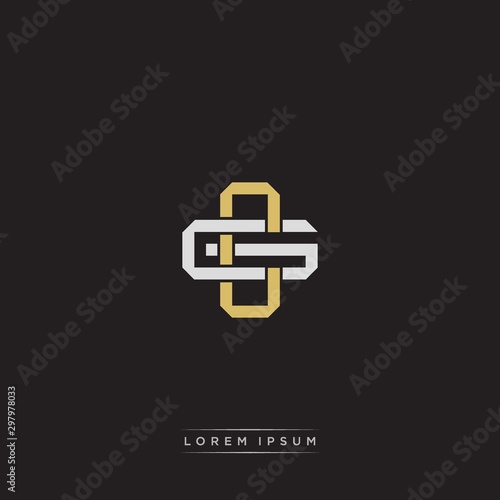 CG Initial letter overlapping interlock logo monogram line art style