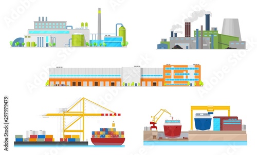 Plant, factory, warehouse, port and shipyard