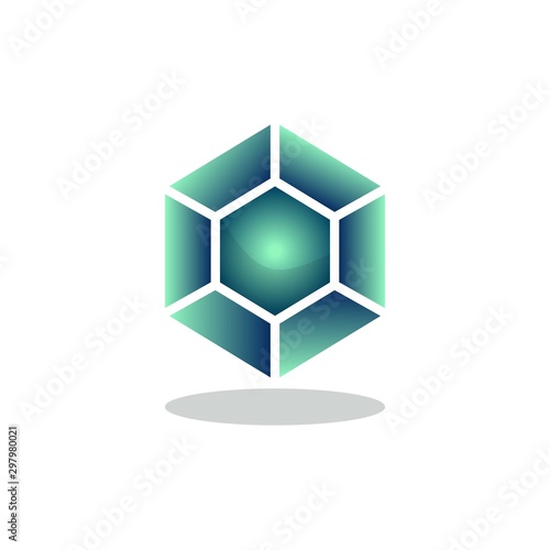 Emerald crystal stone flat icon, vector sign, Green Precious crystal colorful pictogram isolated on white. Symbol, logo illustration. Flat style design
