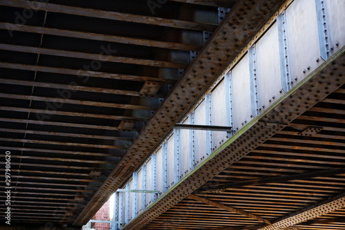 underneath of train bridge