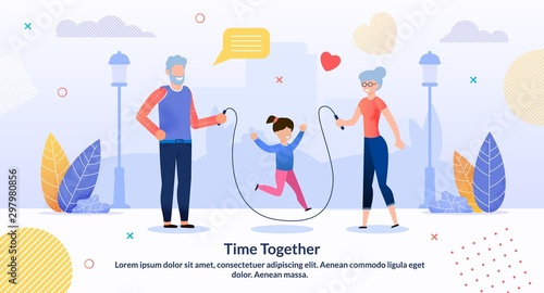 Relatives Rest Spending Time Together Flat Poster