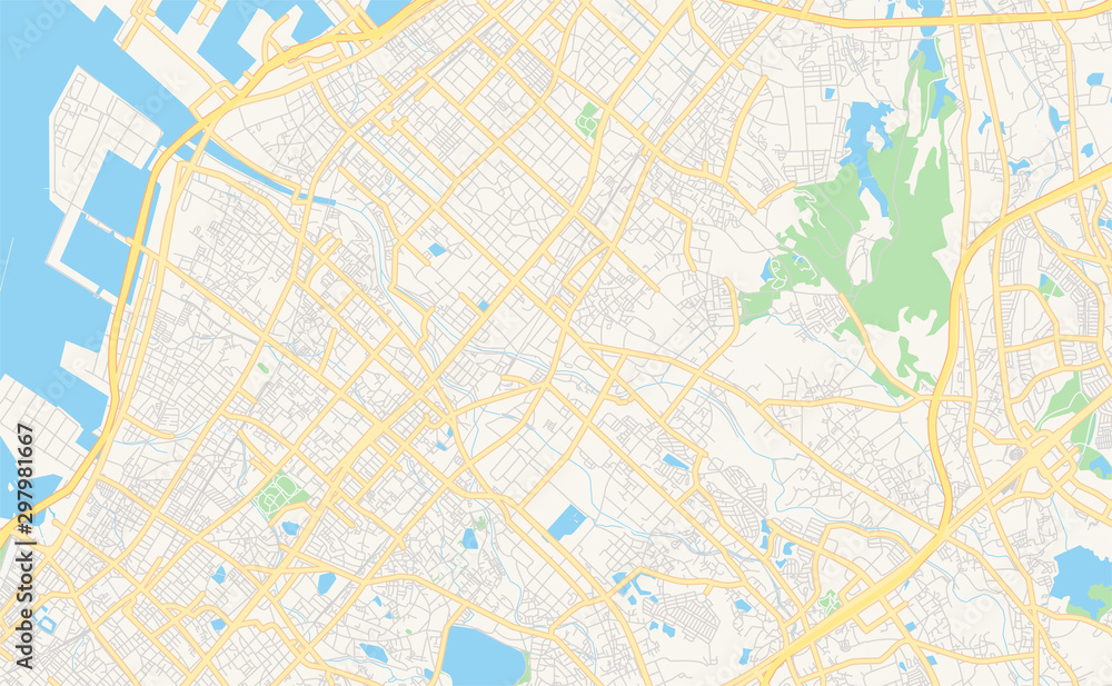 Fototapeta premium Printable street map of Izumi, Japan