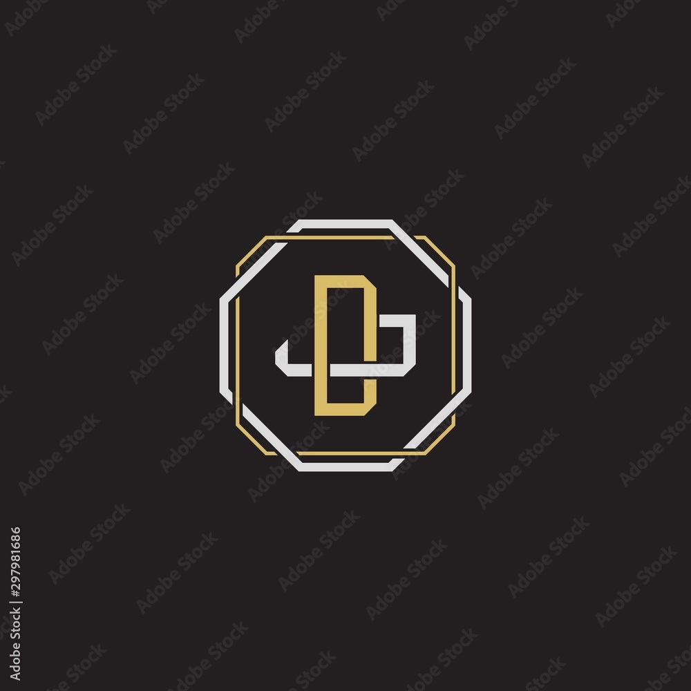 DJ Initial letter overlapping interlock logo monogram line art style DJ Initial letter overlapping interlock logo monogram line art style