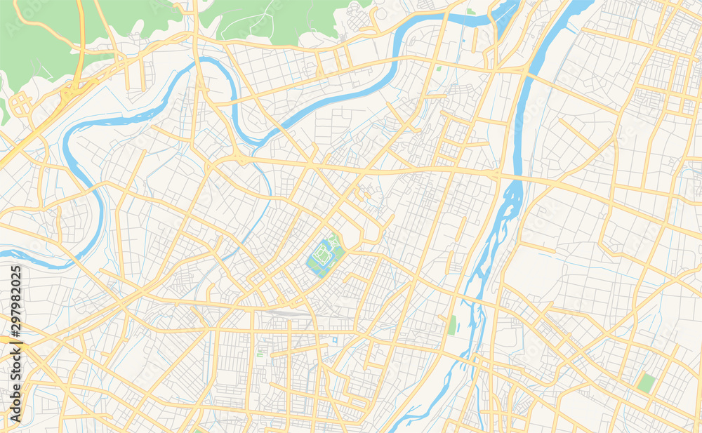 Fototapeta Mapa ulic Takaoki, Japonia
