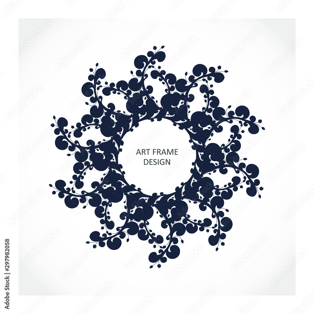 Decorative design element. Patterns with floral ornament. Circular ornamental symbol. Decorative design element. Patterns with floral ornament. Circular ornamental symbol.