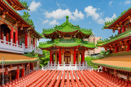 Amazing colorful view of Sanfeng Temple in Kaohsiung  Taiwan