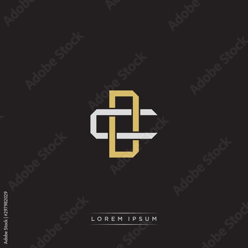 DC Initial letter overlapping interlock logo monogram line art style