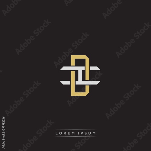 DI Initial letter overlapping interlock logo monogram line art style