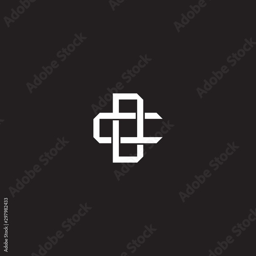 DC Initial letter overlapping interlock logo monogram line art style