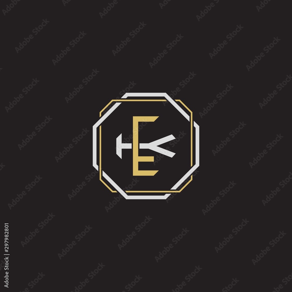 EK Initial letter overlapping interlock logo monogram line art style EK Initial letter overlapping interlock logo monogram line art style