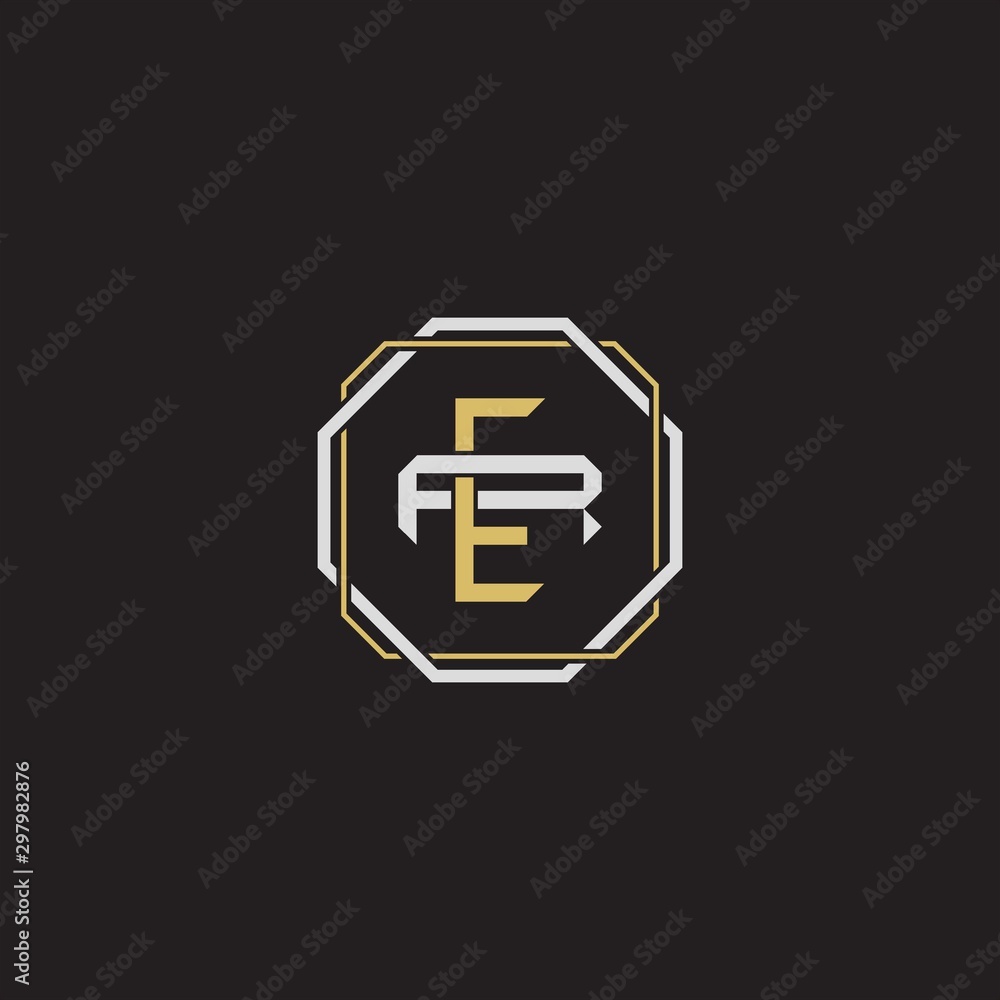 ER Initial letter overlapping interlock logo monogram line art style ER Initial letter overlapping interlock logo monogram line art style