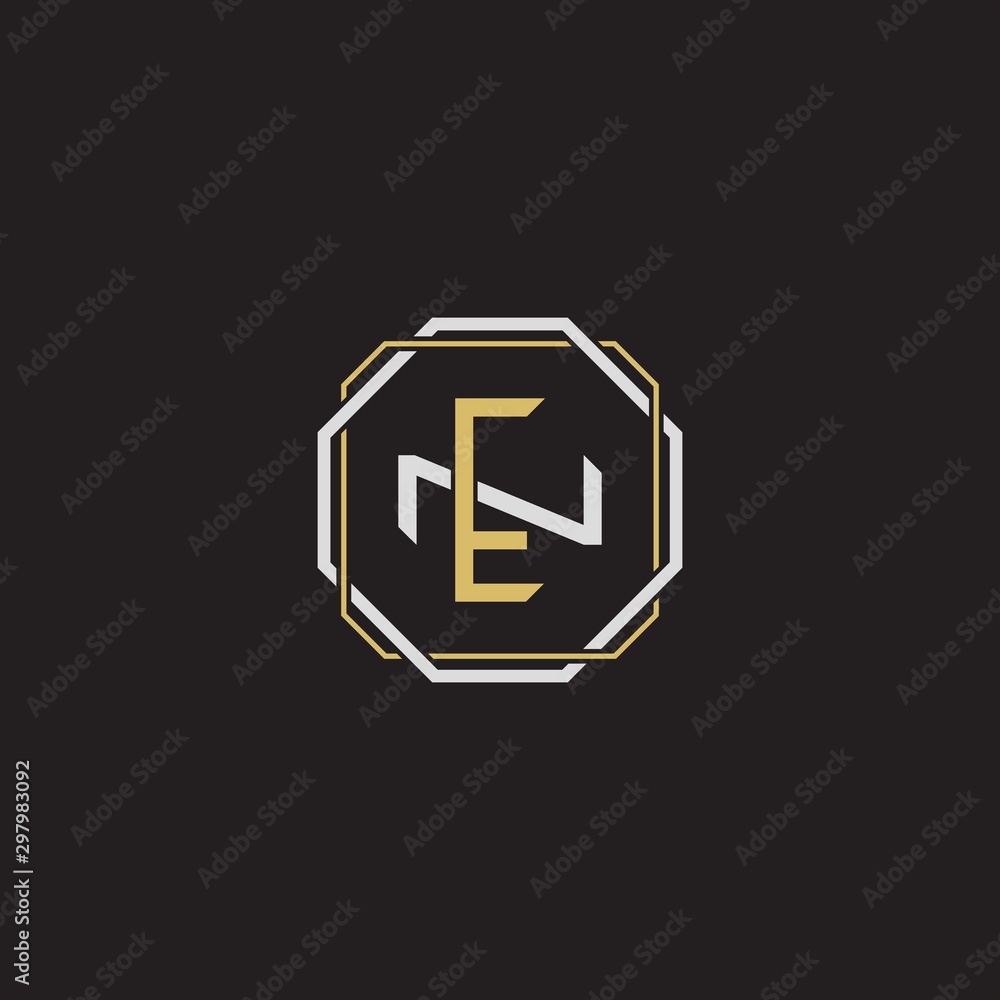 EN Initial letter overlapping interlock logo monogram line art style EN Initial letter overlapping interlock logo monogram line art style