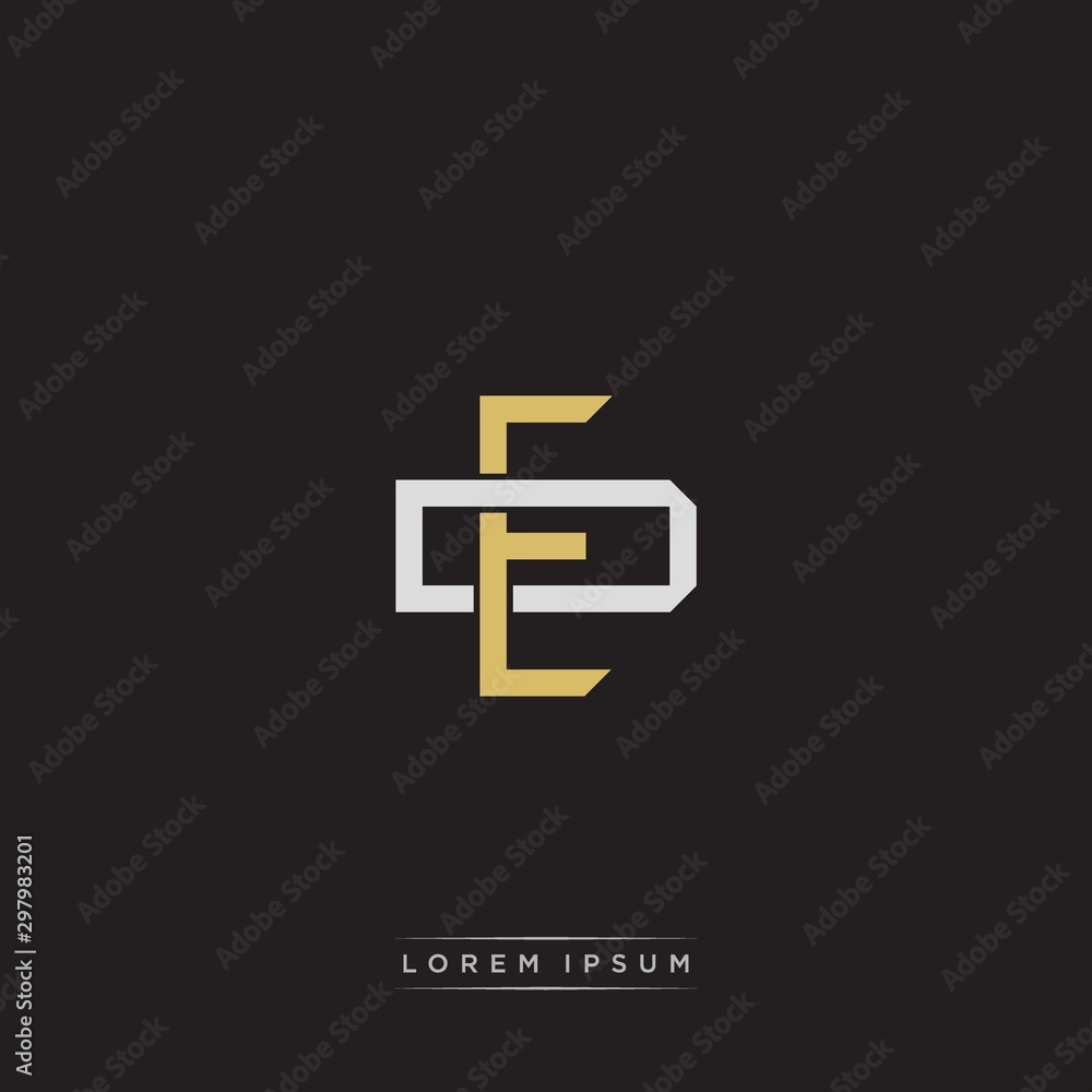 Obraz premium ED Initial letter overlapping interlock logo monogram line art style