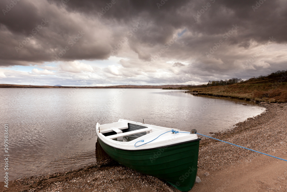 A lovely boat on the shore of Loch Loyal