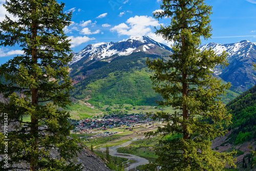 Overlooking the town of Silverton, Colorado, from the San Juan Skyway