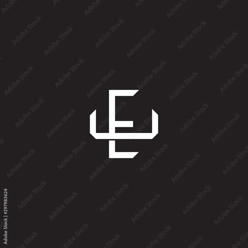 Obraz premium EU Initial letter overlapping interlock logo monogram line art style