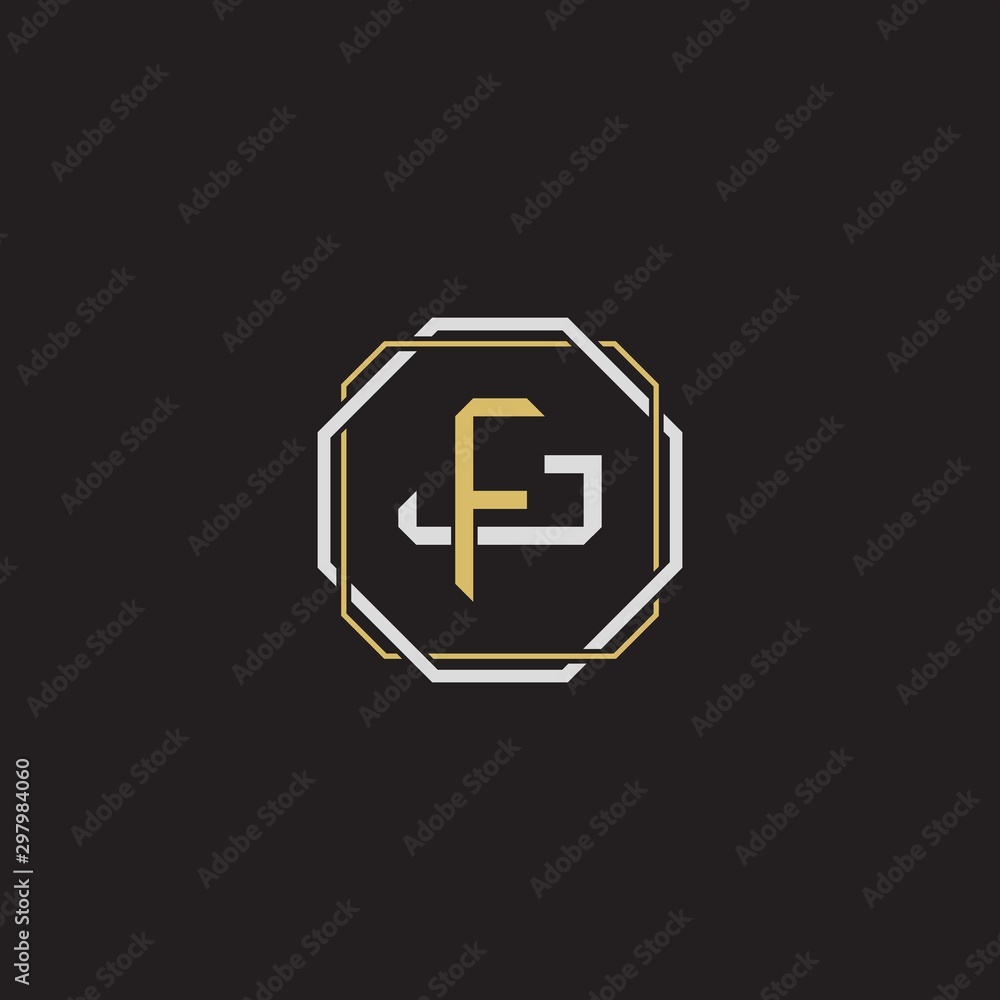 FJ Initial letter overlapping interlock logo monogram line art style FJ Initial letter overlapping interlock logo monogram line art style