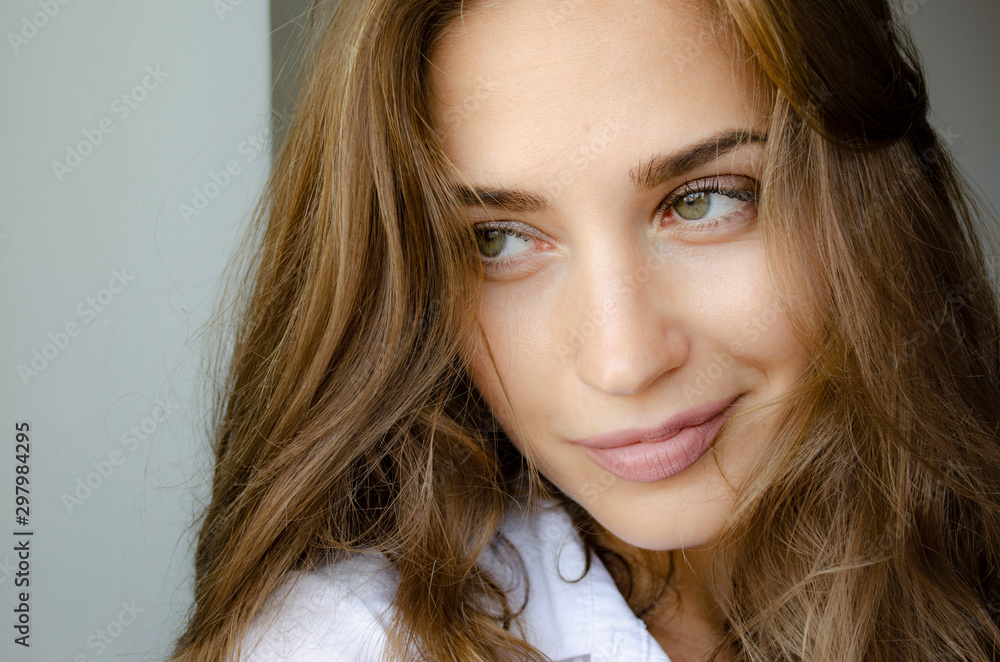 Beautiful portrait photo of a girl with green eyes. Beautiful portrait photo of a girl with green eyes.