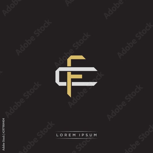 FC Initial letter overlapping interlock logo monogram line art style