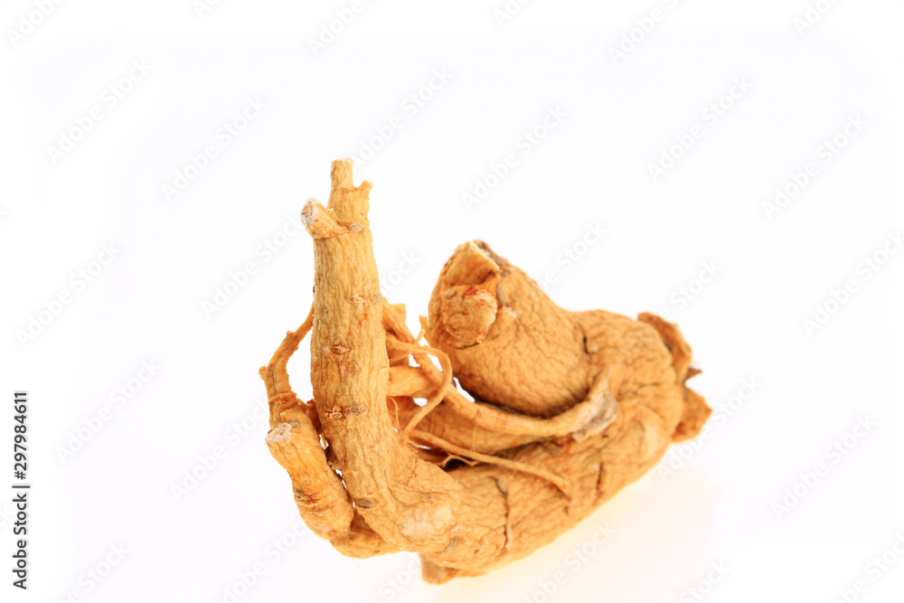 Fototapeta premium Ginseng on a white background