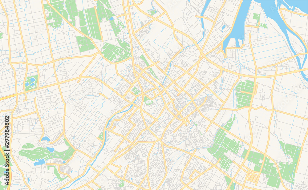 Printable street map of Matsusaka, Japan