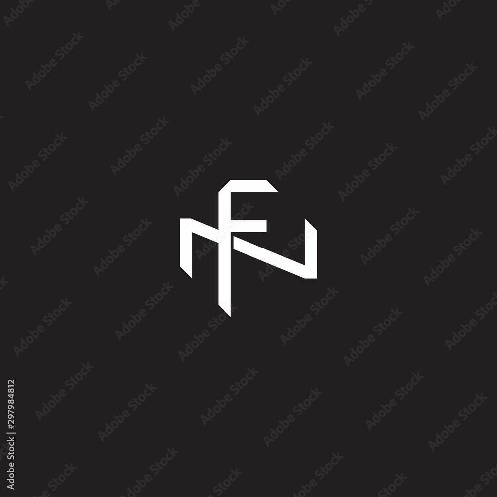 FN Initial letter overlapping interlock logo monogram line art style FN Initial letter overlapping interlock logo monogram line art style