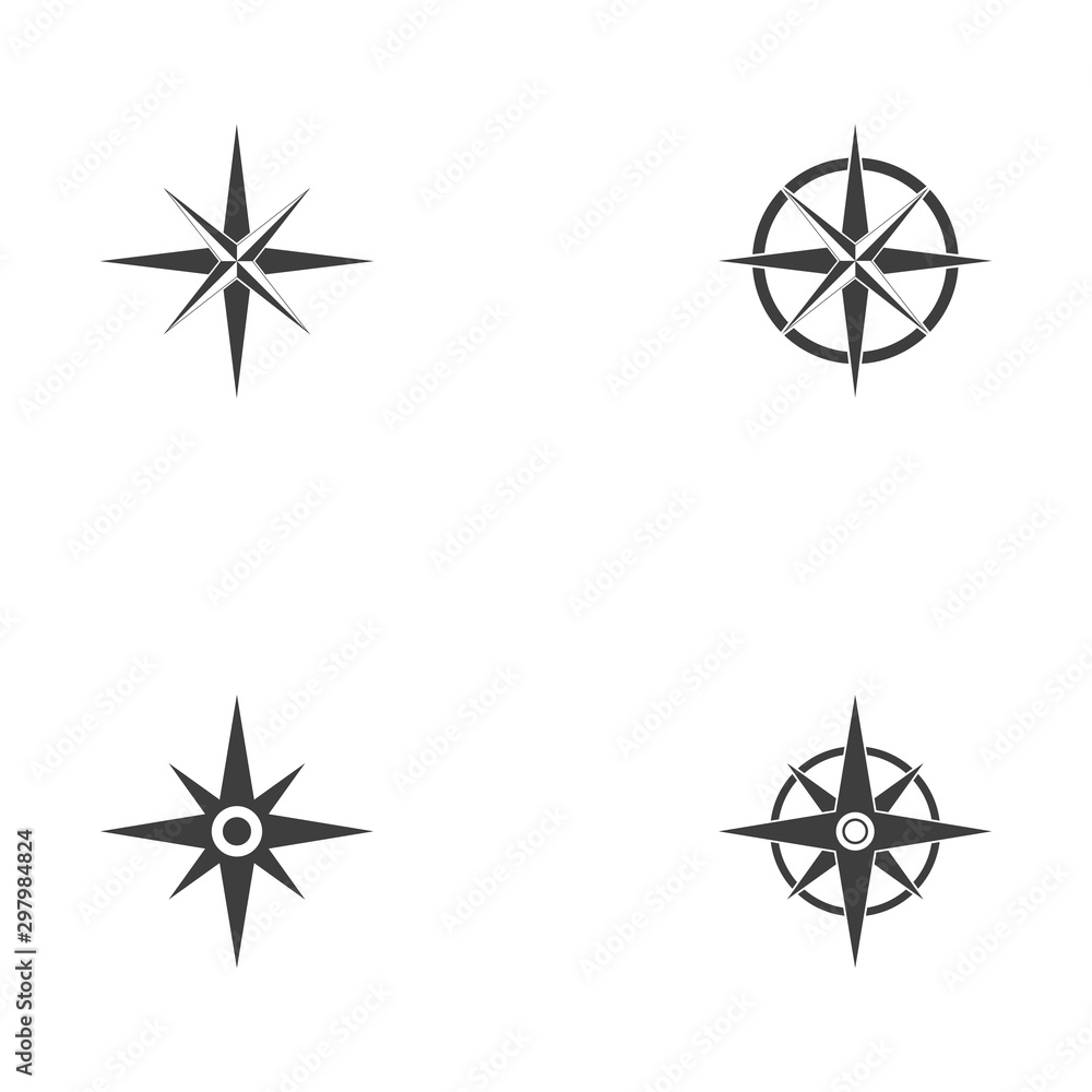set of Compass Logo Template vector icon illustration