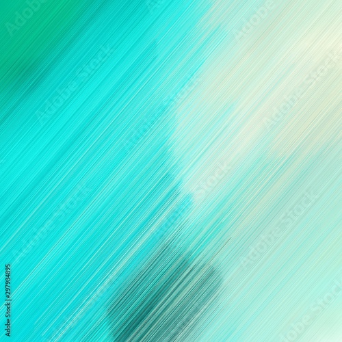 lines from bottom left to top right. background illustration with turquoise, tea green and powder blue colors. square graphic with strong color