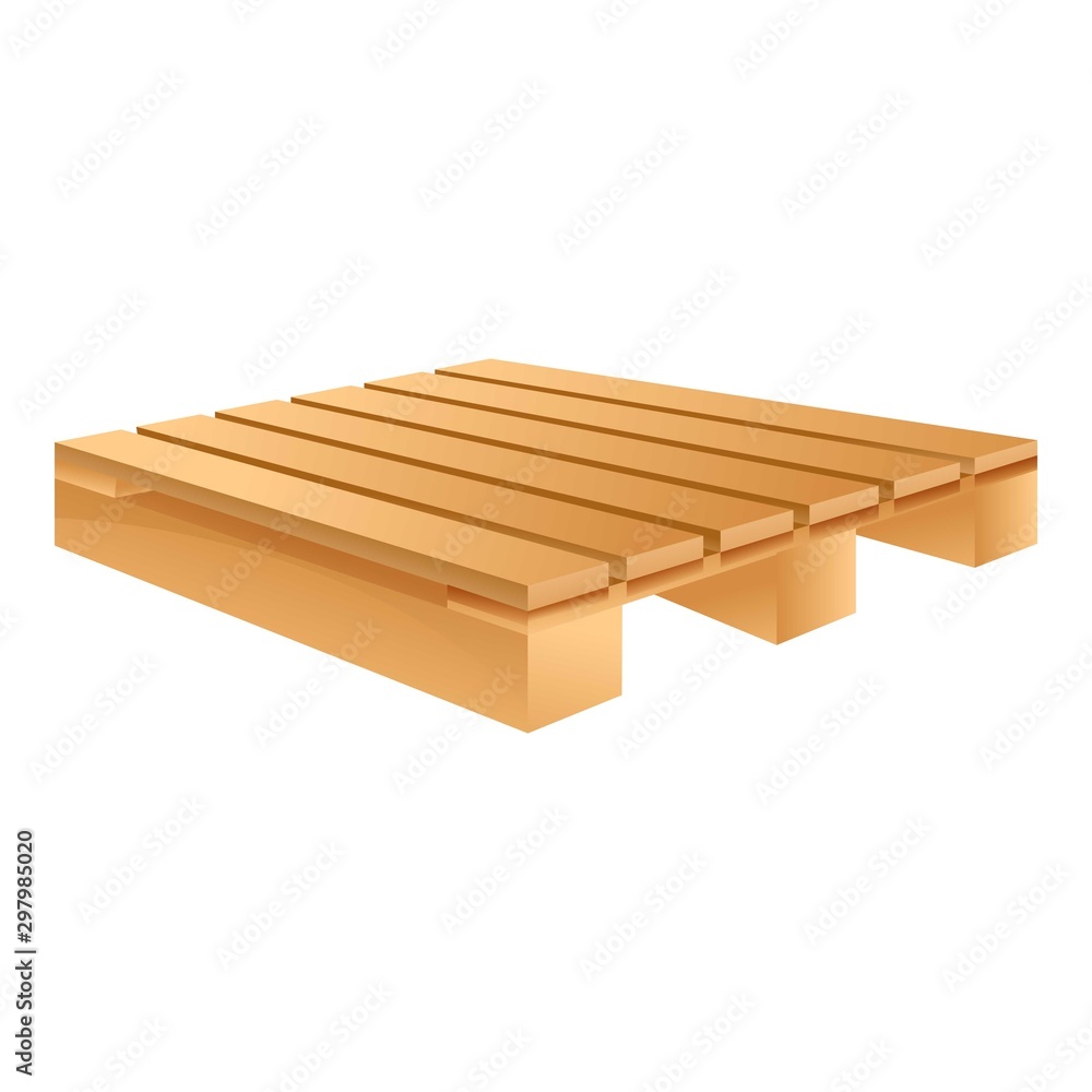 Logistic pallet icon. Cartoon of logistic pallet vector icon for web design isolated on white background Logistic pallet icon. Cartoon of logistic pallet vector icon for web design isolated on white background