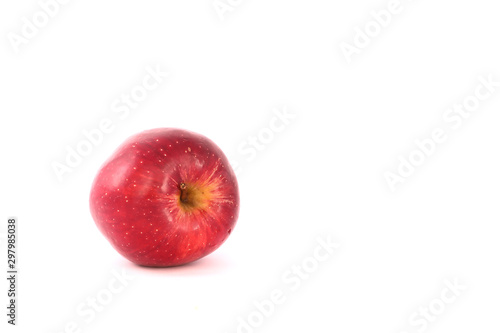 A beautiful red apple on display