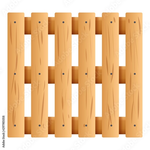 Top view pallet icon. Cartoon of top view pallet vector icon for web design isolated on white background