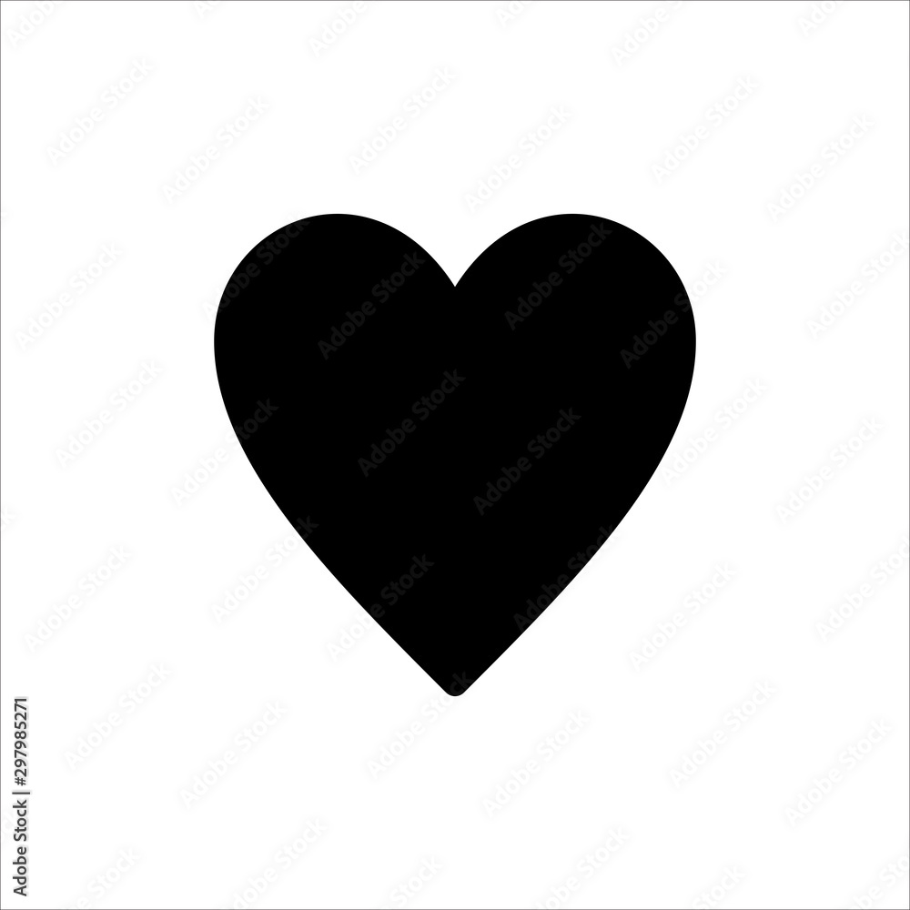 Heart vector icon. symbol of love in black color with trendy flat style icon for web site design, logo, app, UI isolated on white background
