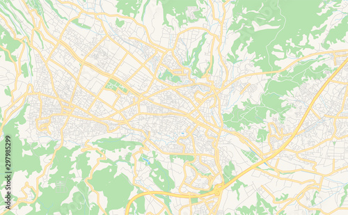 Printable street map of Hadano, Japan © netsign